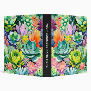 Colorful Summer Succulent Botanical Garden 3 Ring Binder
