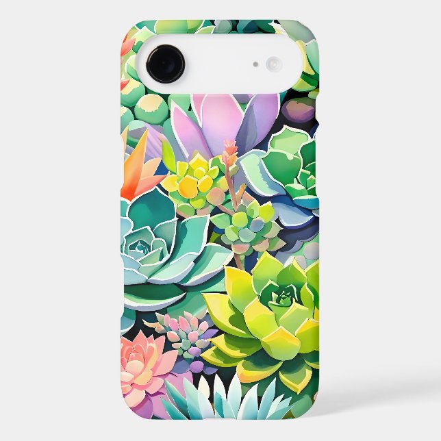 Colorful Summer Succulent Botanical Garden Case-Mate iPhone Case (Back)
