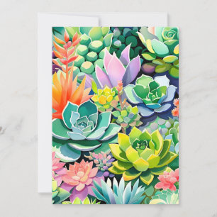 Colorful Summer Succulent Botanical Garden Holiday Card