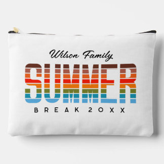 Colorful Summer Sunset Beach Family Vacation  Accessory Pouch