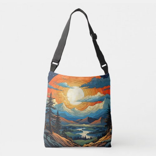 Colorful Summer Sunset In A Canyon Crossbody Bag