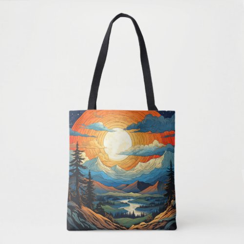 Colorful Summer Sunset In A Canyon Tote Bag