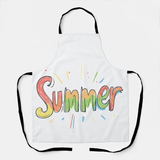 Colorful Summer Text  Apron (Front)
