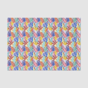 Colorful Summer Tropical Jungle Leaves Tissue Paper