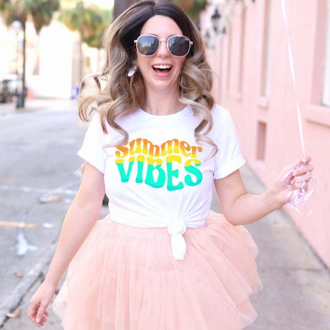 Colorful Summer Vibes Heat Liquified Lettering T-Shirt (Creator Uploaded)