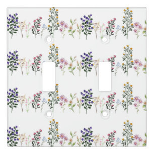 Colorful Summer Wildflower Pattern Light Switch Cover