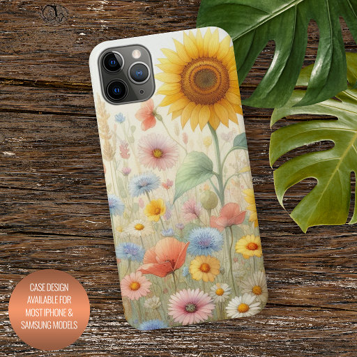 Colorful Summer Wildflowers Floral Watercolor Art iPhone 11Pro Max Case