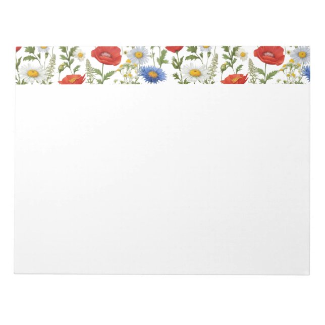 Colorful Summer Wildflowers Notepad (Front)