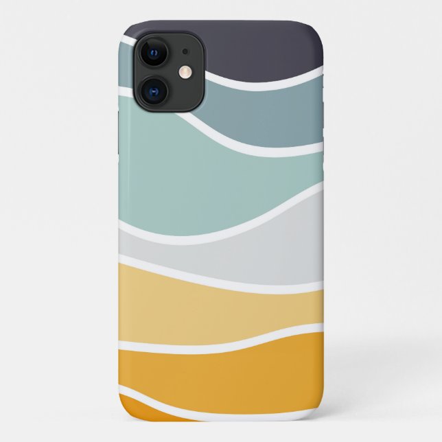 Colorful summery retro style waves Case-Mate iPhone case (Back)