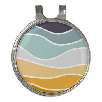 Colorful Summery Retro Style Waves Golf Hat Clip by BattaAnastasia at Zazzle