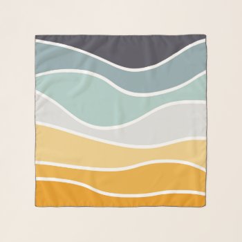 Colorful Summery Retro Style Waves Scarf by BattaAnastasia at Zazzle