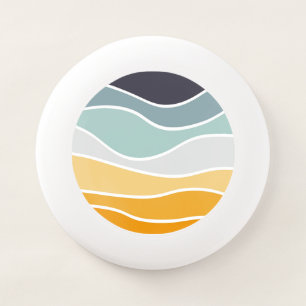 Colorful summery retro style waves Wham-O frisbee