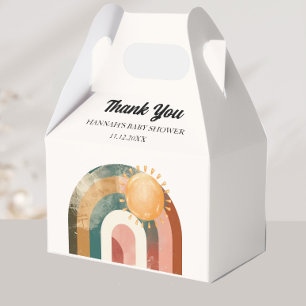 Colorful Sun and Rainbow Baby Shower Favor Boxes