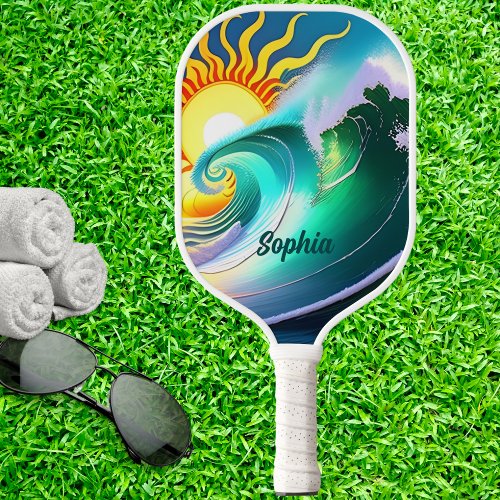 Colorful Sun and Surf Signature  Pickleball Paddle