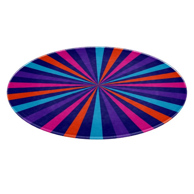 Colorful Sun Burst Spinning Wheel Design Cutting Board (Corner)