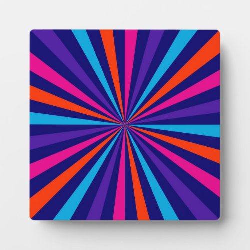 Colorful Sun Burst Spinning Wheel Design Plaque