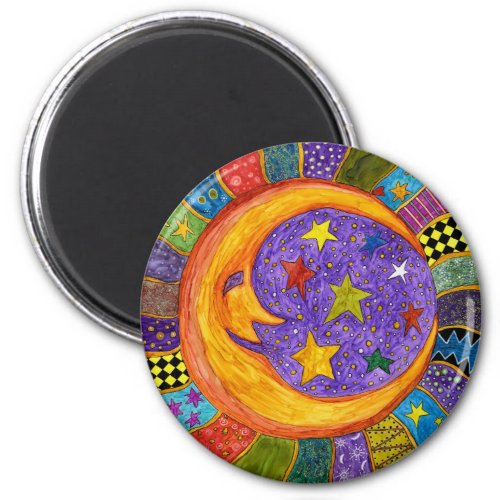 Colorful Sun Moon and Stars Magnet 