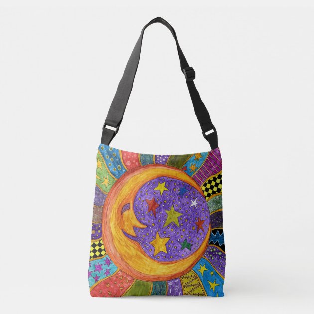 Colorful Sun Moon and Stars Tote Bag Zazzle