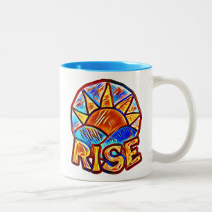 Colorful Sun Rise ~ Uplifting Message Two-Tone Coffee Mug