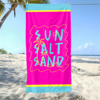 Colorful Sun Sand Salt  Beach Towel