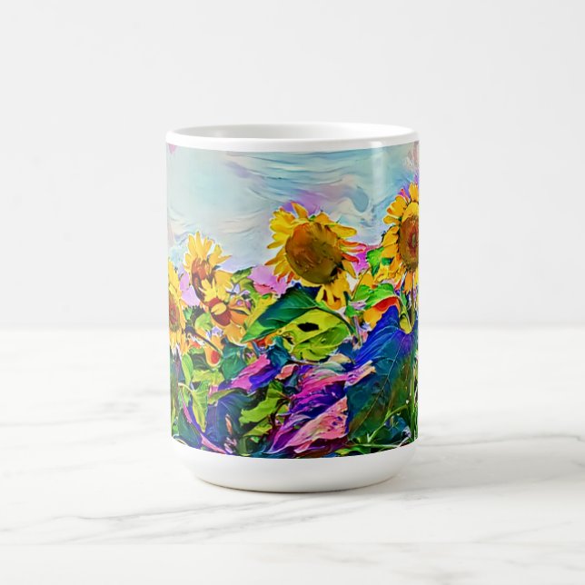 Colorful Sunflower Art Mug Cup (Center)