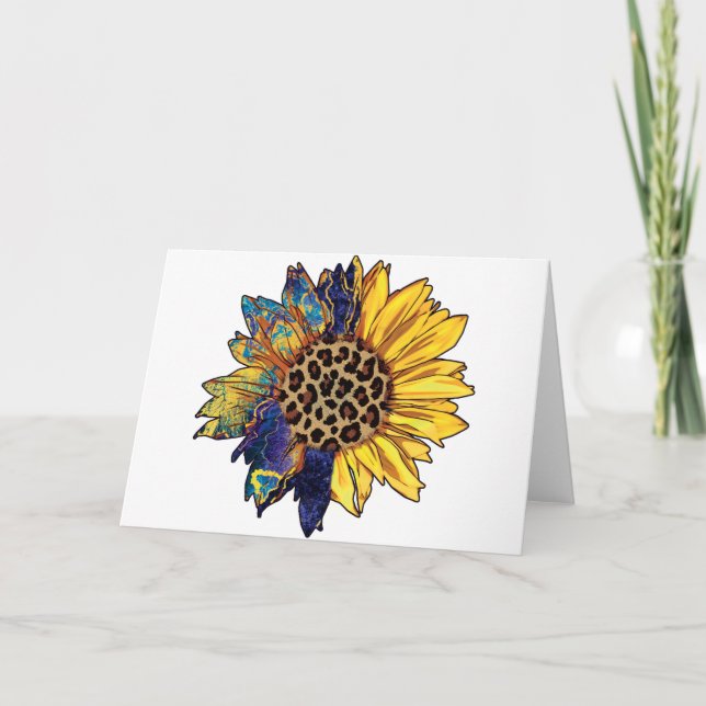 Colorful Sunflower Blank  Card (Front)