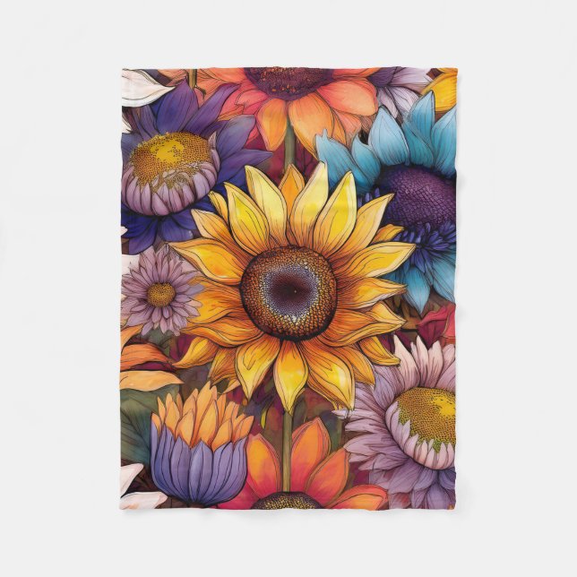 Colorful Sunflower Blanket | Autumn  (Front)