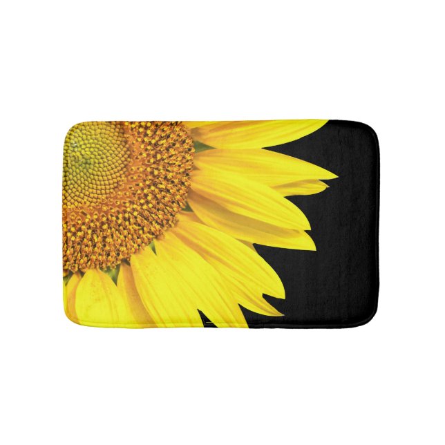Colorful Sunflower Floral Bathroom Mat (Front)