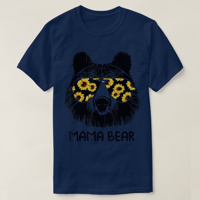 Colorful Sunflower Mama Bear Mother Bear Lover  T-Shirt (Design Front)