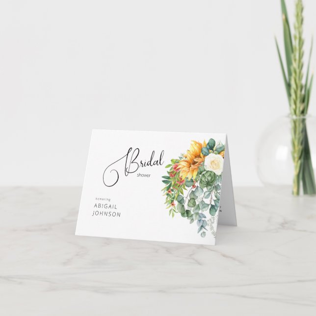 Colorful Sunflower Tuscan Bridal Shower  Invitation (Front)