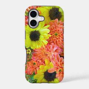Colorful sunflowers and dahlias floral bouquet iPhone 17 case