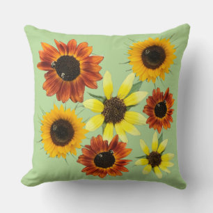 Colorful Sunflowers Flowers Photos Pillows