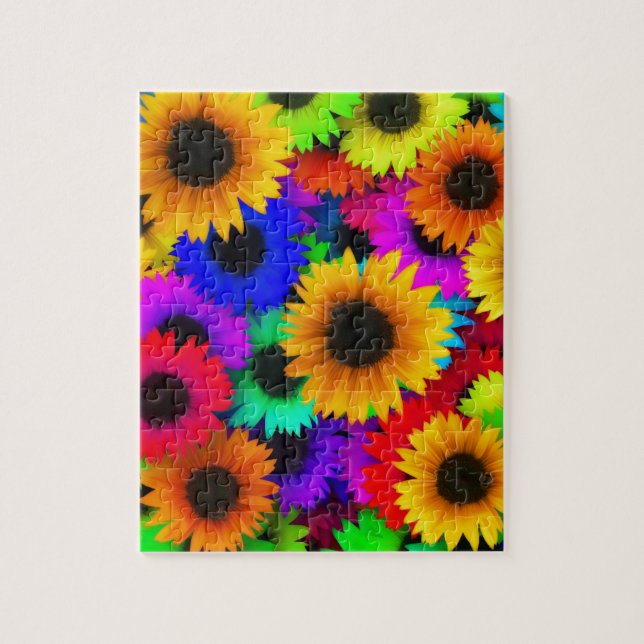 Colorful sunflowers jigsaw puzzle (Vertical)