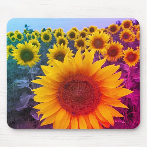 Colorful Sunflowers Photo Rustic Harvest  Mouse Pad