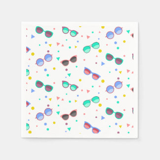 Colorful sunglasses pattern summer napkins