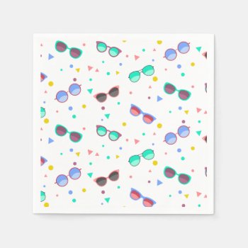 Colorful Sunglasses Pattern Summer Napkins by HomeDecoration at Zazzle