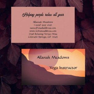 Colorful Sunrise Yoga Instructor Business Card