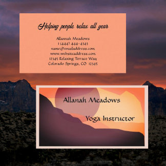 Colorful Sunrise Yoga Instructor Business Card