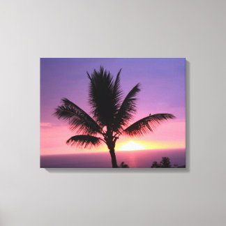 Colorful Sunset and Palm Tree Canvas Print