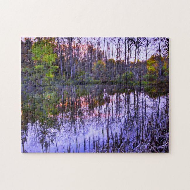 Colorful Sunset at the Pond Puzzle