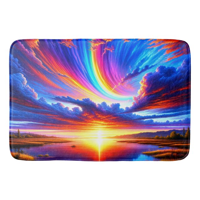 Colorful Sunset Bath Mat (Front)