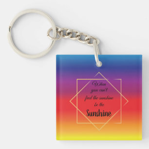 colorful sunset colors with inspirational quote keychain