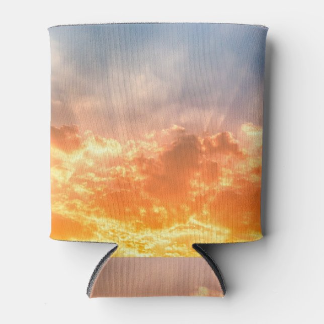 Colorful sunset: fiery sky twilight. can cooler (Front)