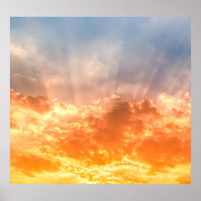 Colorful sunset: fiery sky twilight. poster (Front)