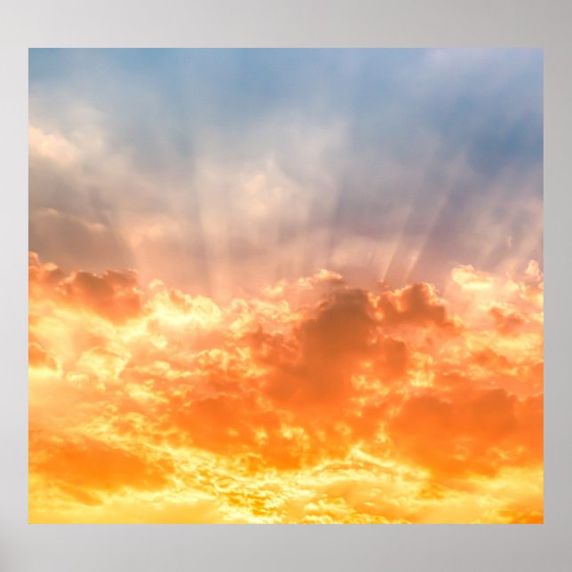 Colorful sunset: fiery sky twilight. poster (Front)