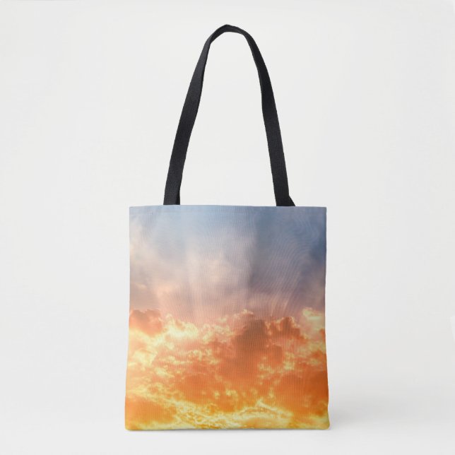 Colorful sunset: fiery sky twilight. tote bag (Front)