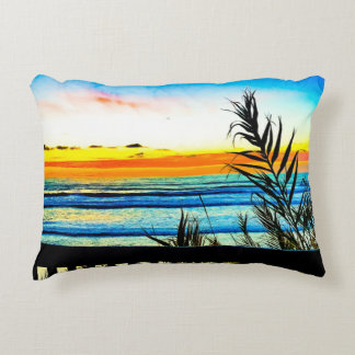 Colorful Sunset in Cardiff Accent Pillow