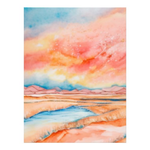 Colorful sunset in the desert photo print