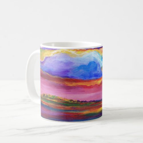 Colorful Sunset Landscape Painting Coffee Mug