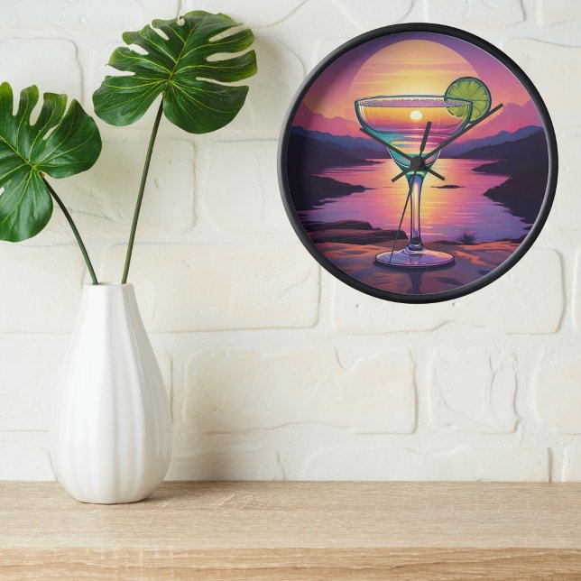 Colorful Sunset Margarita  Large Clock (Creator Uploaded)